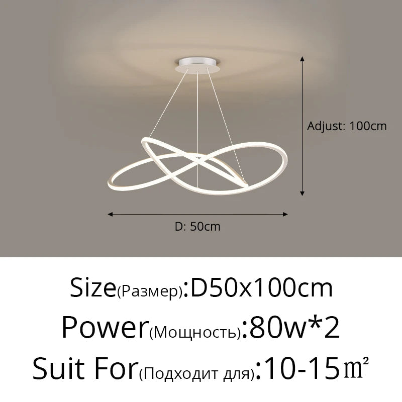 Lustre led arrondi pour décoration intérieure