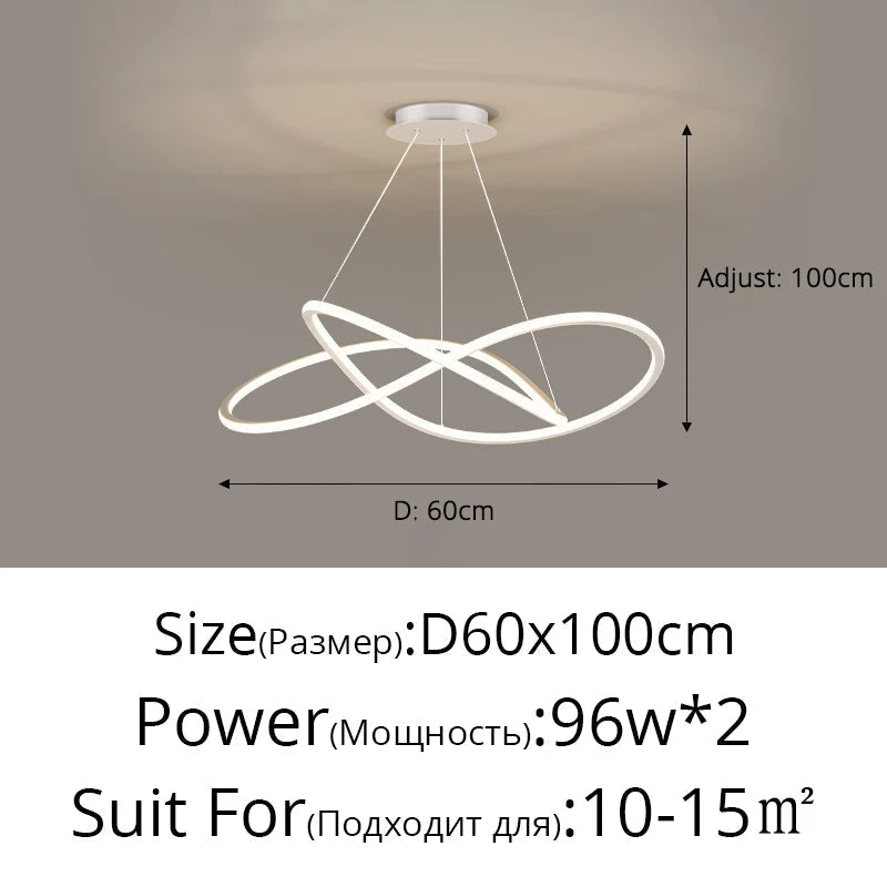 Lustre led arrondi pour décoration intérieure