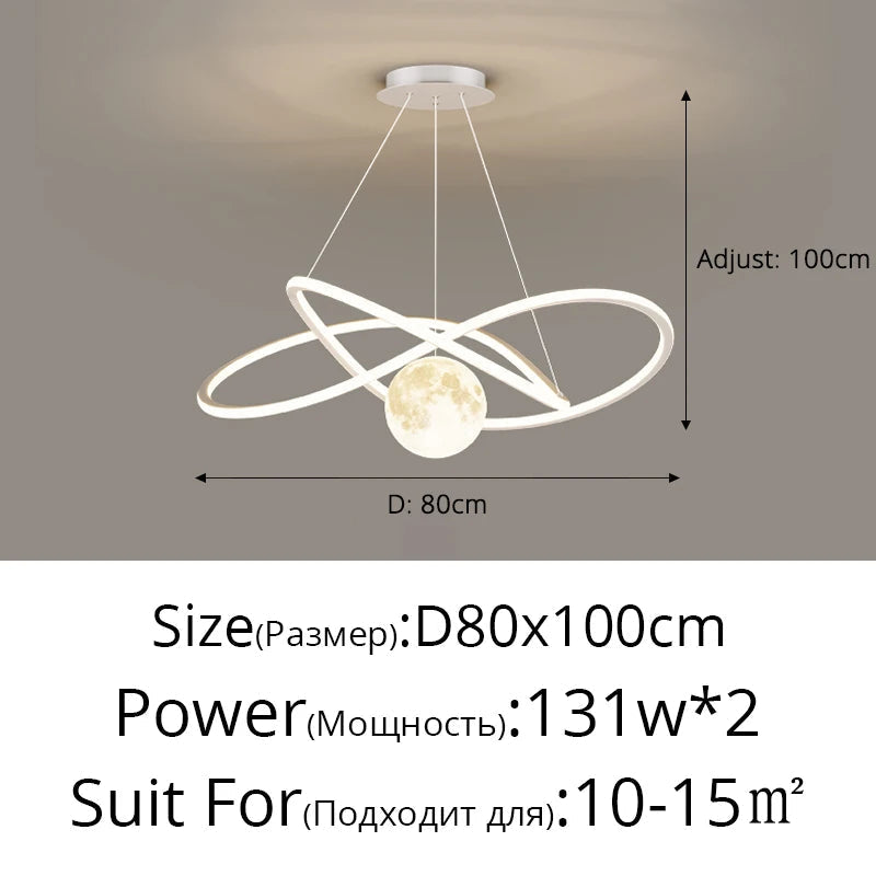 Lustre led arrondi pour décoration intérieure