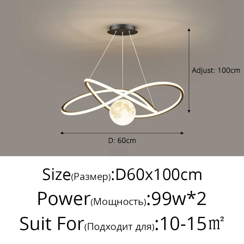 Lustre led arrondi pour décoration intérieure
