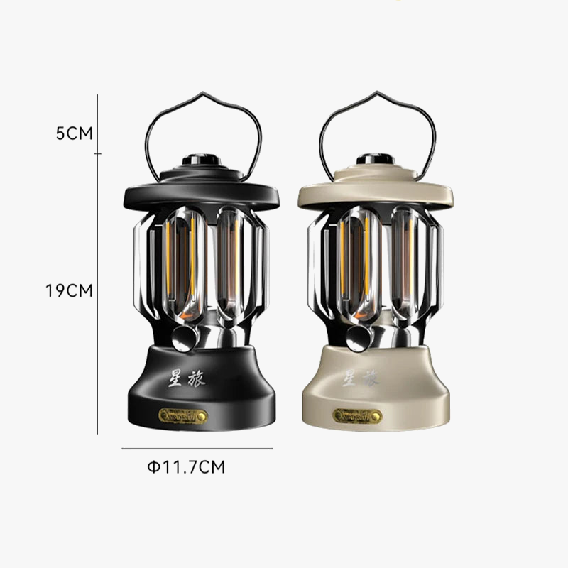 lanterne de camping rétro rechargeable en métal portable à led