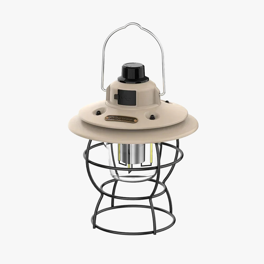 lanterne de camping rétro rechargeable portable avec usb 3 modes