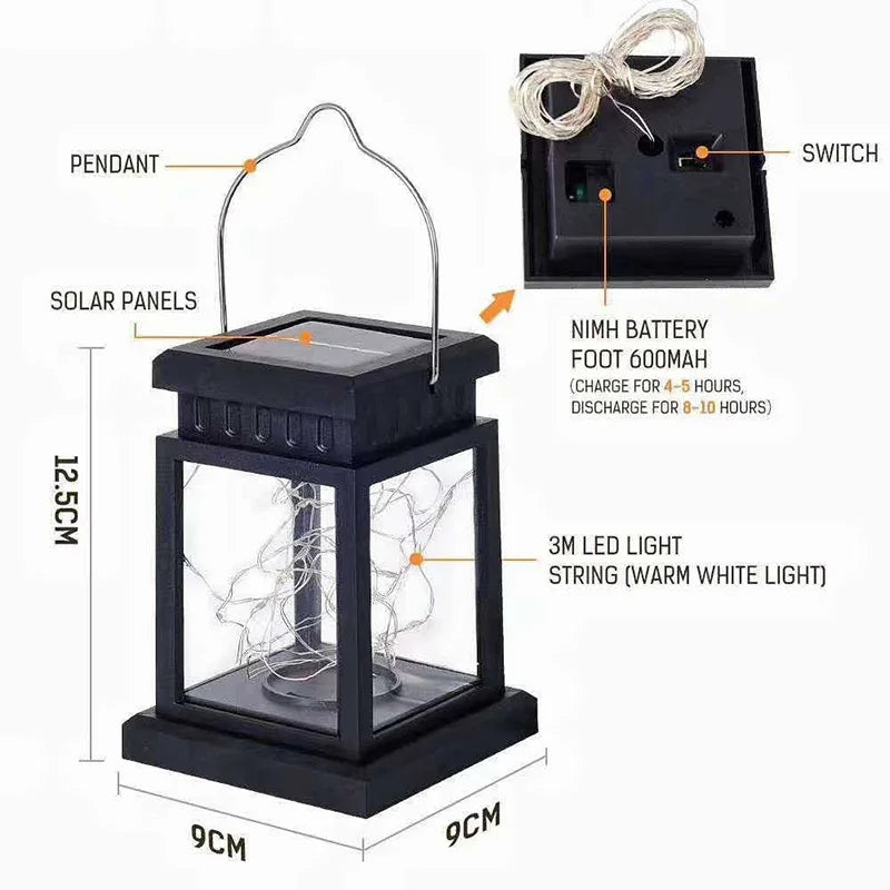 lanterne solaire décorative pour jardin et cour extérieure