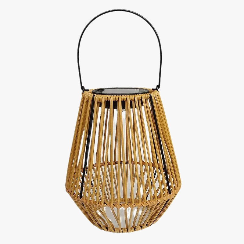 lanterne solaire en rotin pour balcon et jardin décoratif