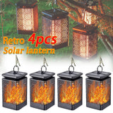 lanterne solaire extérieure à led lumière vacillante décorative