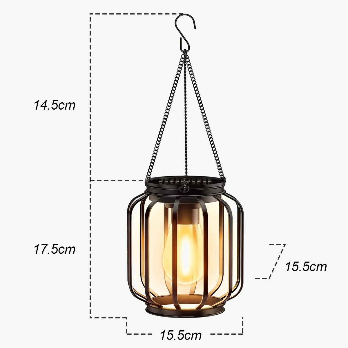 lanterne solaire à led avec capteur lumière pour jardin extérieur