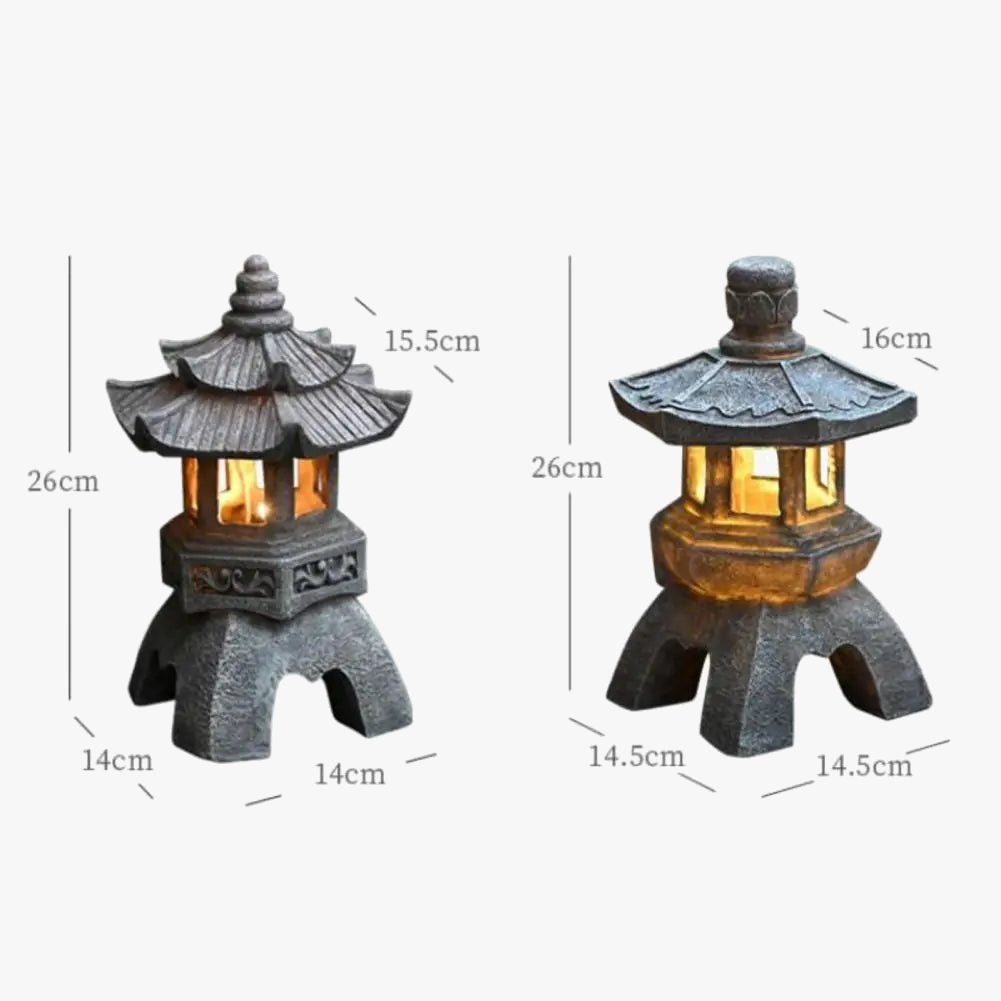 lanterne solaire pagoda étanche pour jardin et terrasse zen