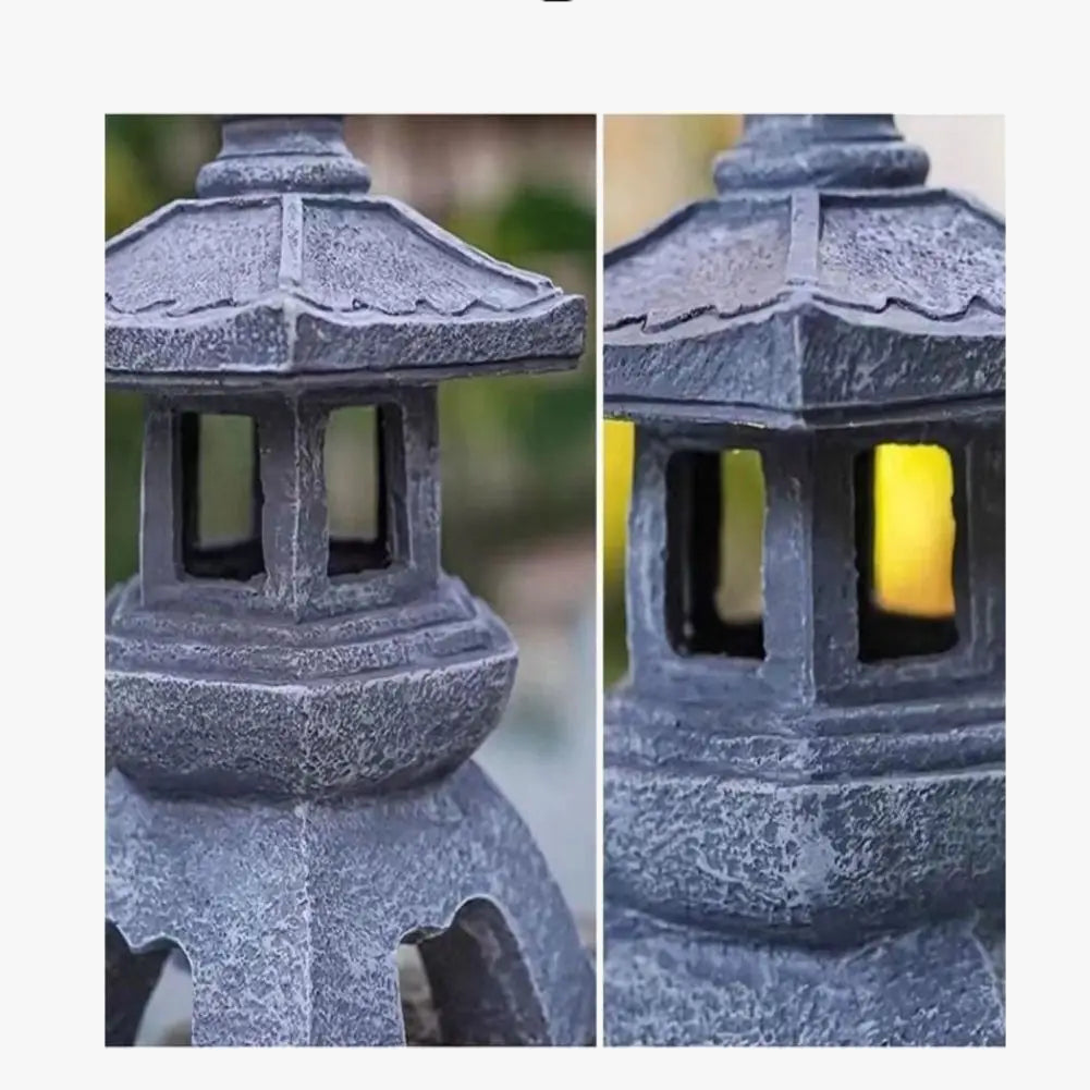 lanterne solaire pagoda étanche pour jardin et terrasse zen