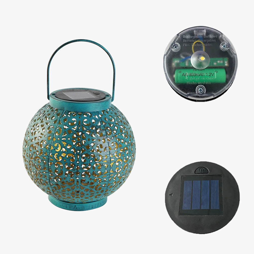lanterne solaire suspendue en métal pour jardin et patio
