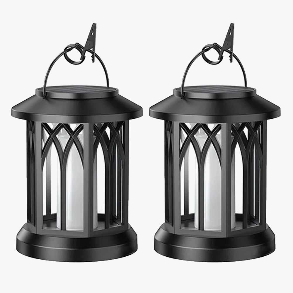 lanterne solaire suspendue imperméable à flammes vacillantes pour jardin