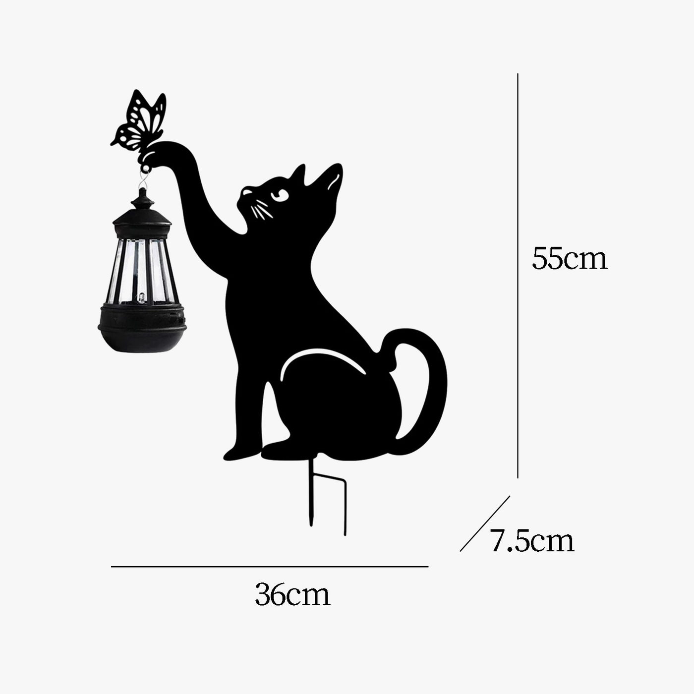 lanterne solaire suspendue silhouette de chat décorative étanche multifonctionnelle