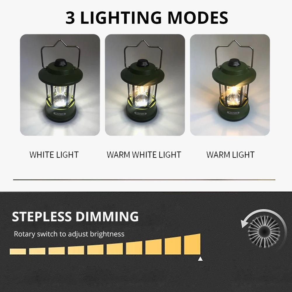 lanterne suspendue vintage légère rechargeable pour extérieur