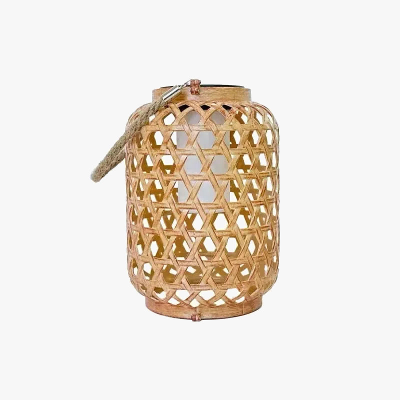 lanternes en bambou solaires pour décoration de jardin extérieur