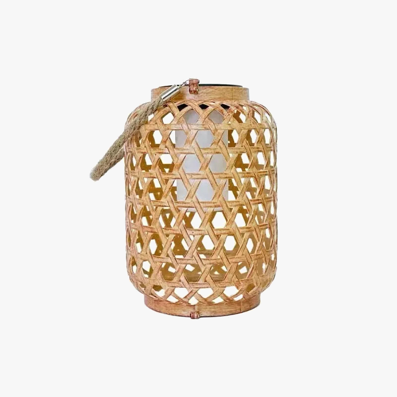 lanternes en bambou solaires pour décoration de jardin extérieur