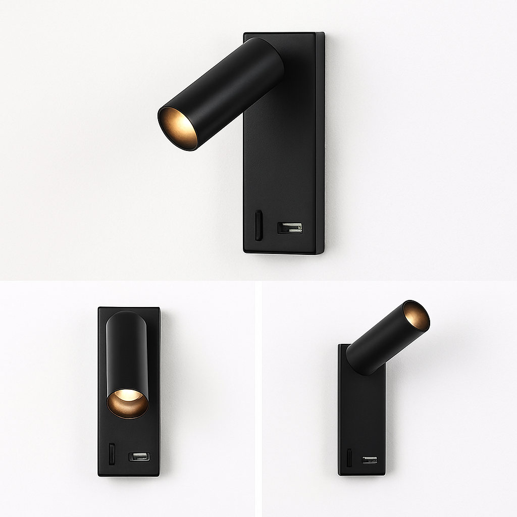 Led 3W applique avec interrupteur noir et blanc Bronze créatif avec USB applique avec pour chambre chevet