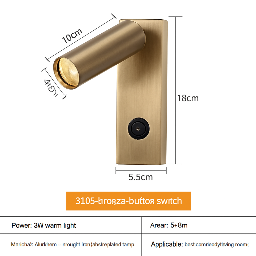 Led 3W applique avec interrupteur noir et blanc Bronze créatif avec USB applique avec pour chambre chevet