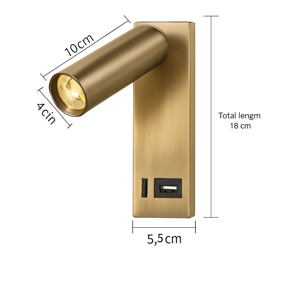 Led 3W applique avec interrupteur noir et blanc Bronze créatif avec USB applique avec pour chambre chevet