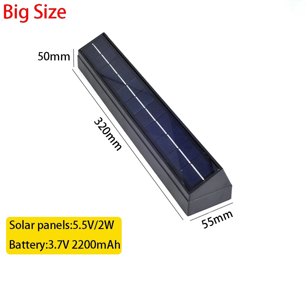LED Applique murale solaire batterie au Lithium 3.7V 2200mAh IP65 étanche extérieure moderne minimalisme Style lampe porche jardin lumières