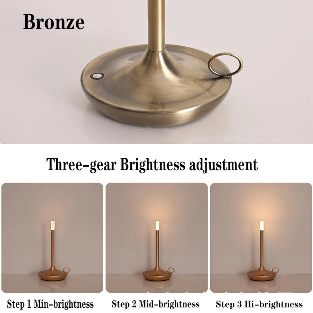 LED bougie lampe de Table de camping-car Rechargeable veilleuse tactile pour la décoration de la maison dîner atmosphère créative lampe de bureau