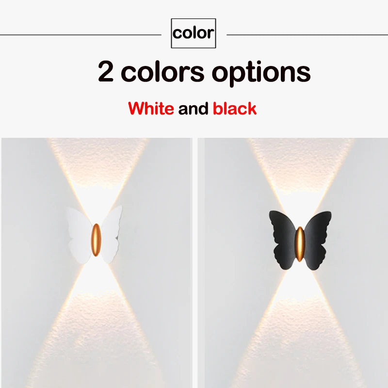 Applique murale LED décor extérieur papillon
