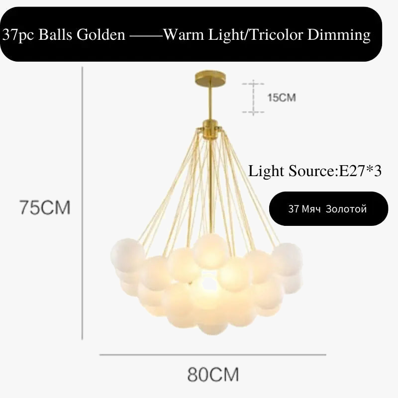 LED élégant moderne bulle boule plafond lustre ivoire verre suspension lumières nordique pour salle à manger Restaurant lampe suspendue