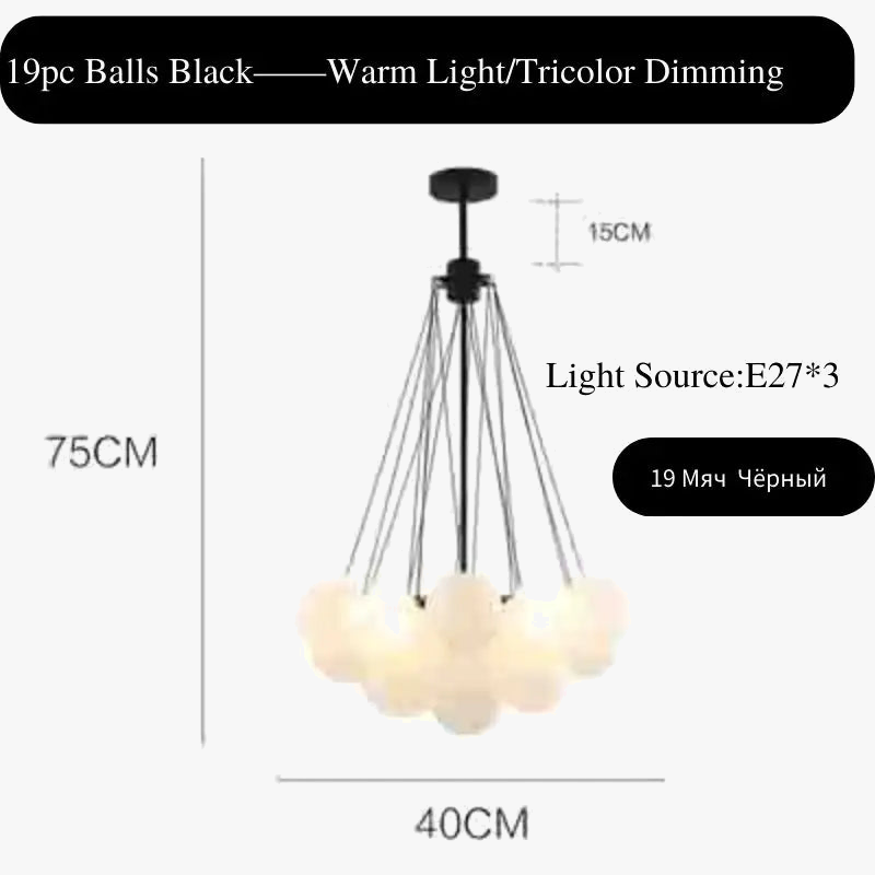 LED élégant moderne bulle boule plafond lustre ivoire verre suspension lumières nordique pour salle à manger Restaurant lampe suspendue