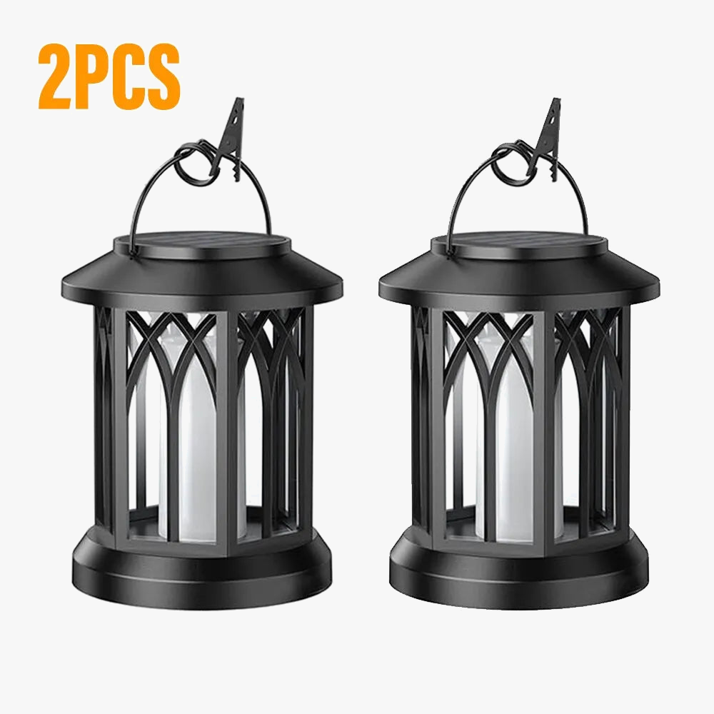led lampe flamme simulation énergie solaire pince murale extérieure étanche paysage noël jardin