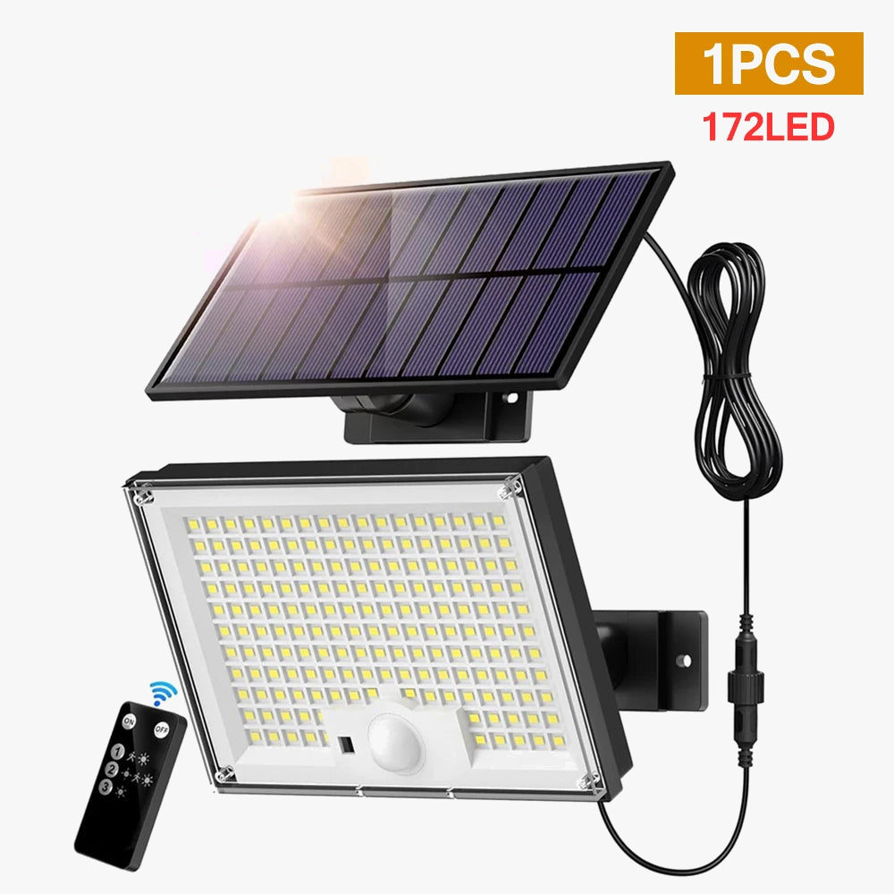 led lumière solaire extérieure étanche avec capteur de mouvement 3 modes