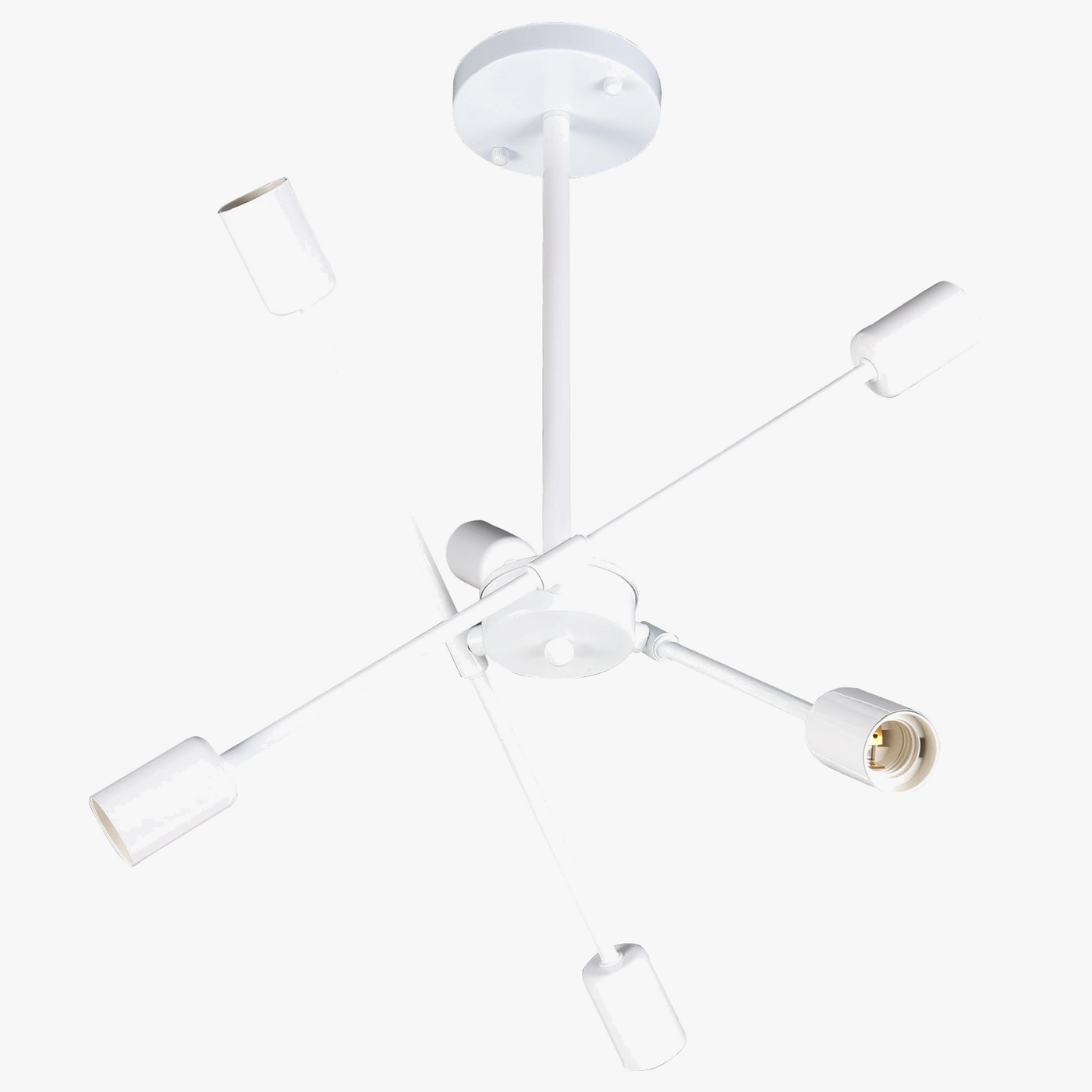 Plafonnier LED En Métal blanc à branches 6 lampes