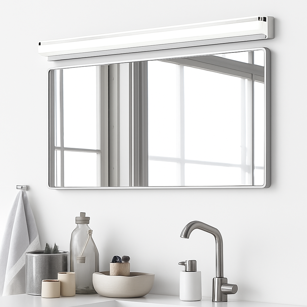 Led miroir lumière moderne salle de bain lampe appliques 42/62/72/120cm acier inoxydable AC85-265V noir blanc appliques LED apliques