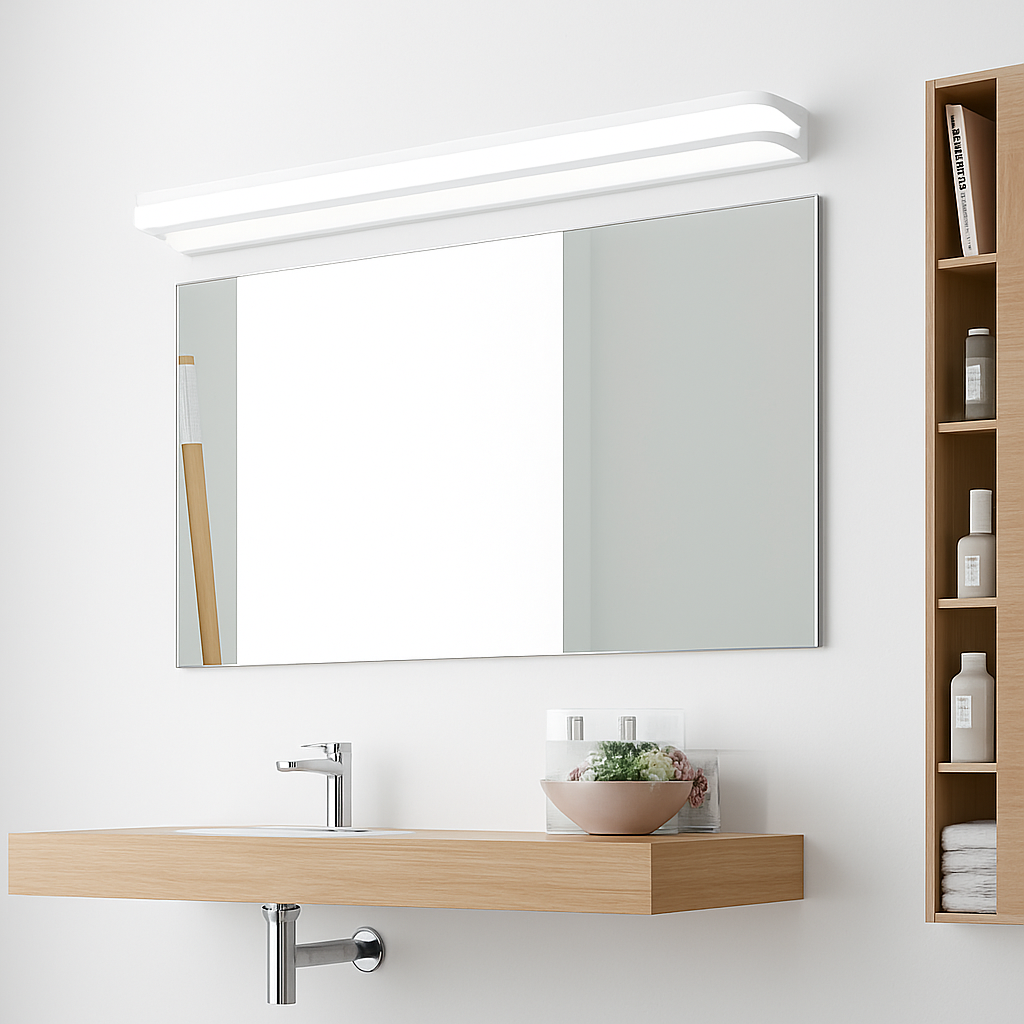 Led miroir lumière moderne salle de bain lampe appliques 42/62/72/120cm acier inoxydable AC85-265V noir blanc appliques LED apliques