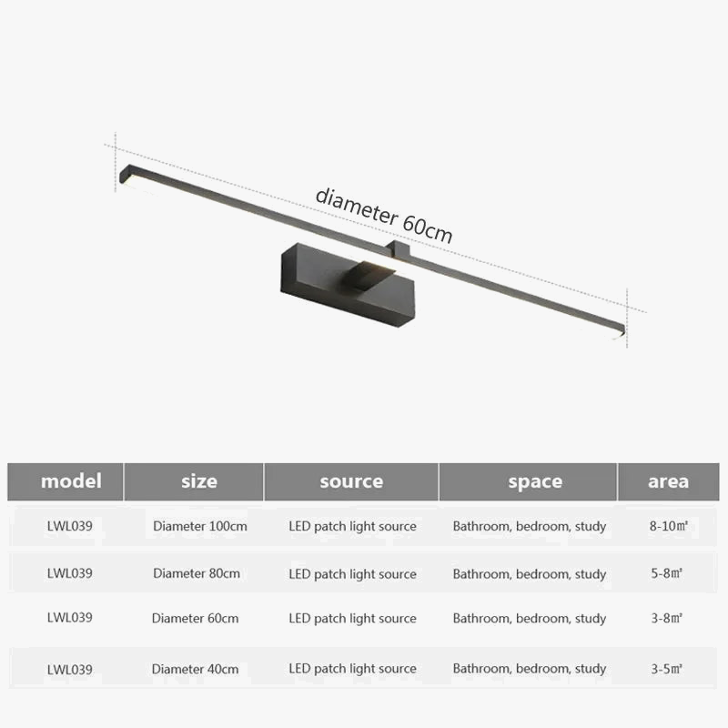 Applique murale Led pour miroir lumières salle de bain étanche