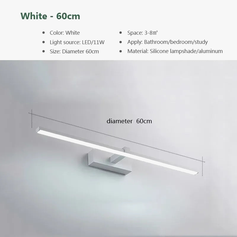 Applique murale Led pour miroir lumières salle de bain étanche