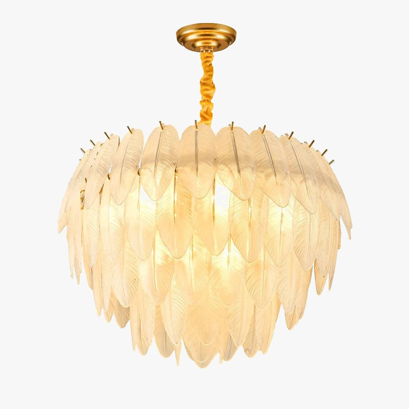 LED moderne verre blanc plume d'oie or argent Lustre éclairage Lustre lampes suspendues Suspension Luminaire Lampen pour Foyer