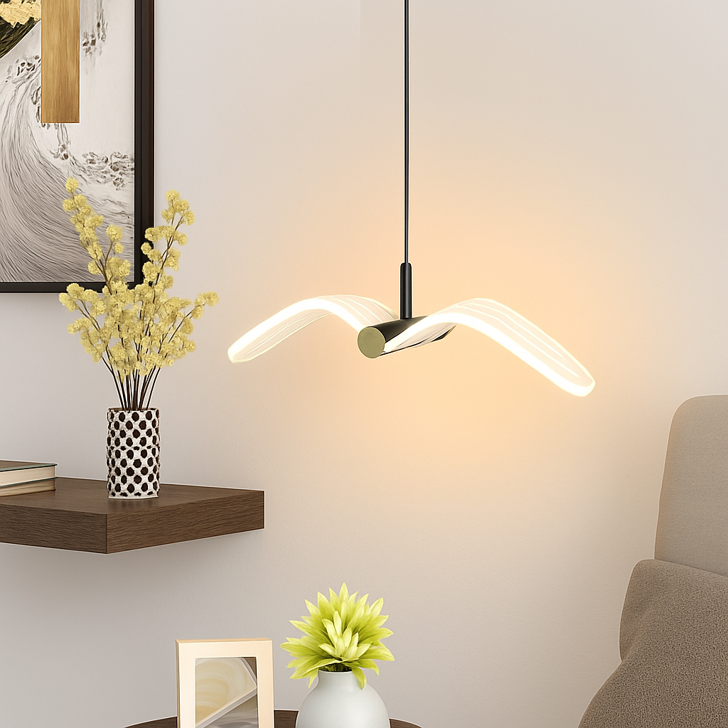 Led mouette suspension lumières chambre chevet fond tenture murale lampes pour plafond créatif décor à la maison Suspension Luminaire