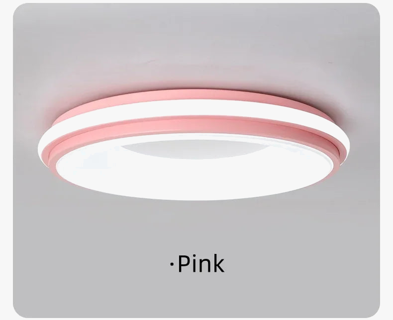 LED Nordique Macaron Plafonnier Moderne Créatif Couleur Circulaire Luminaire Chambre Chambre D'enfant Salon Lampe À La Maison
