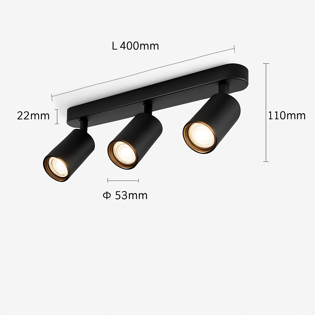 led projecteur spots monté surface piste plafonnier cob spot 2 têtes 3 têtes