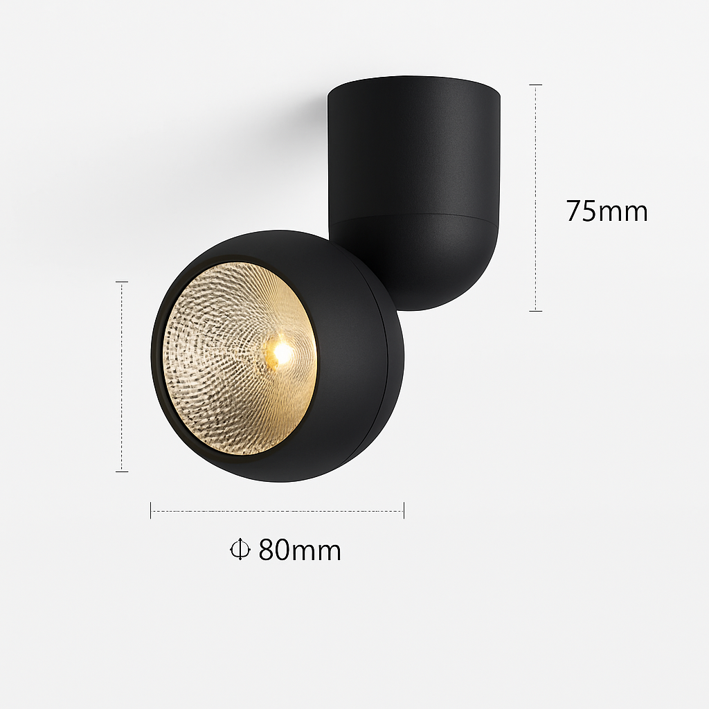 led projecteur surface 355 degrés angle réglable cri 90 rotatif