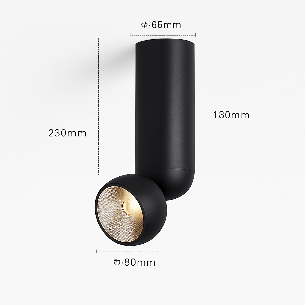 led projecteur surface 355 degrés angle réglable cri 90 rotatif