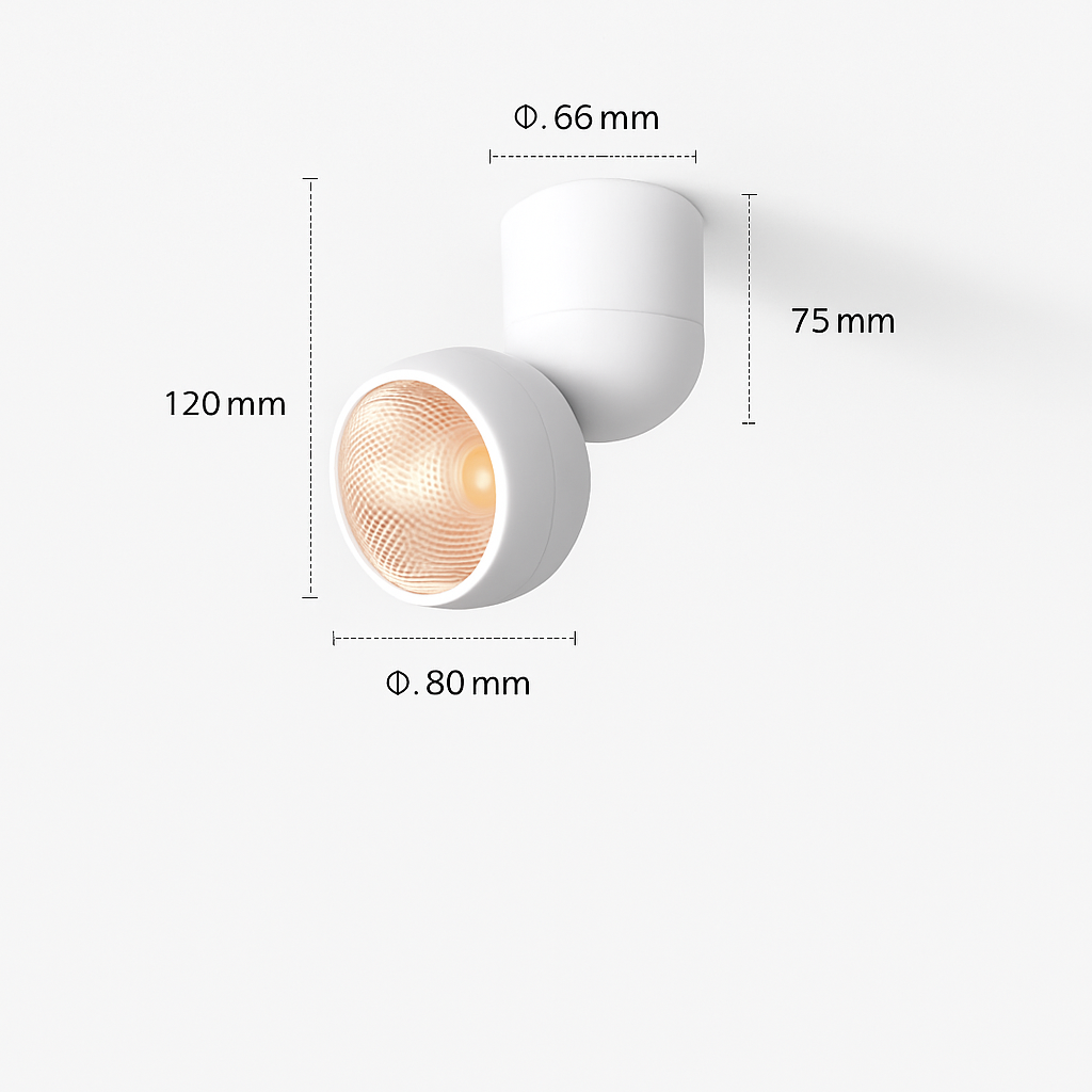 led projecteur surface 355 degrés angle réglable cri 90 rotatif