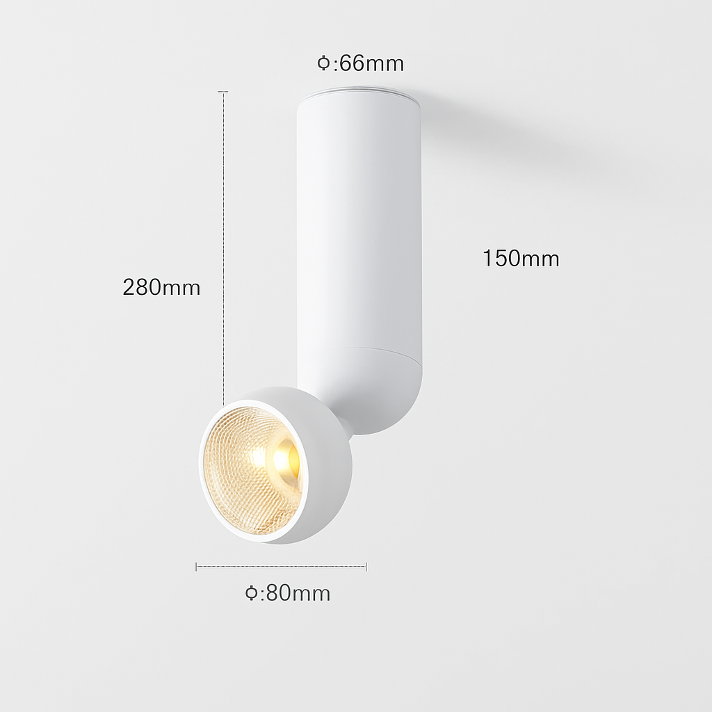 led projecteur surface 355 degrés angle réglable cri 90 rotatif