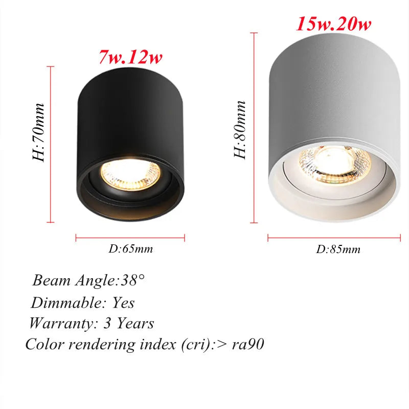led surface monté rond spot pour meubles de cuisine