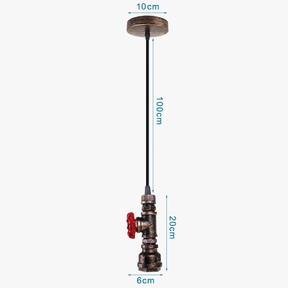 Suspension Loft Steampunk Vintage tuyau d'eau en métal