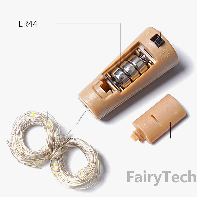 lot de 10 lampes à vin en liège à led pour fêtes d'anniversaire
