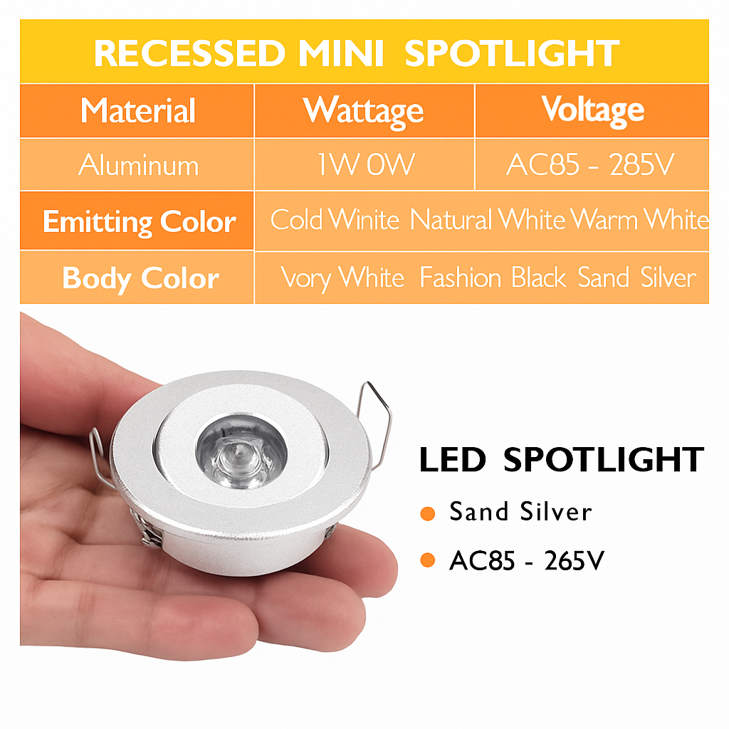 lot de 10 mini spots led intégrés réglables