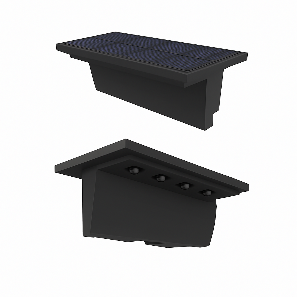 lot de 2 appliques solaires extérieures 5 led étanches intelligentes