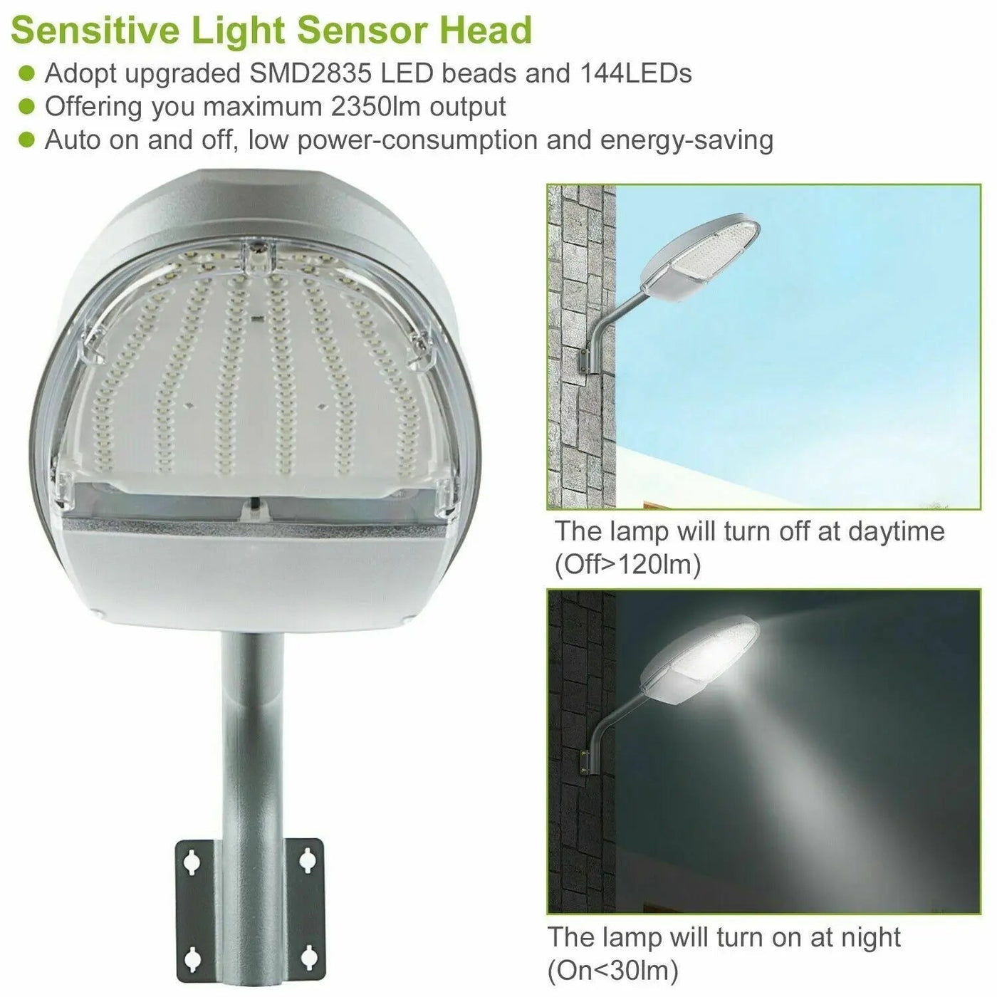lot de 2 lampadaires led avec détecteur de mouvement étanche