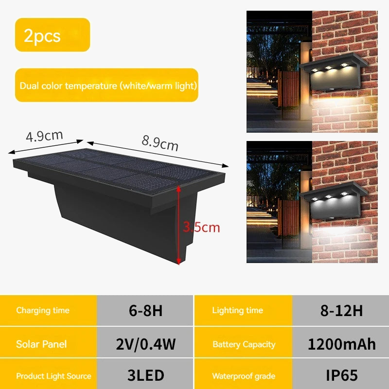 lot de 2 lampes solaires d extérieur avec capteur intelligent pour extérieur