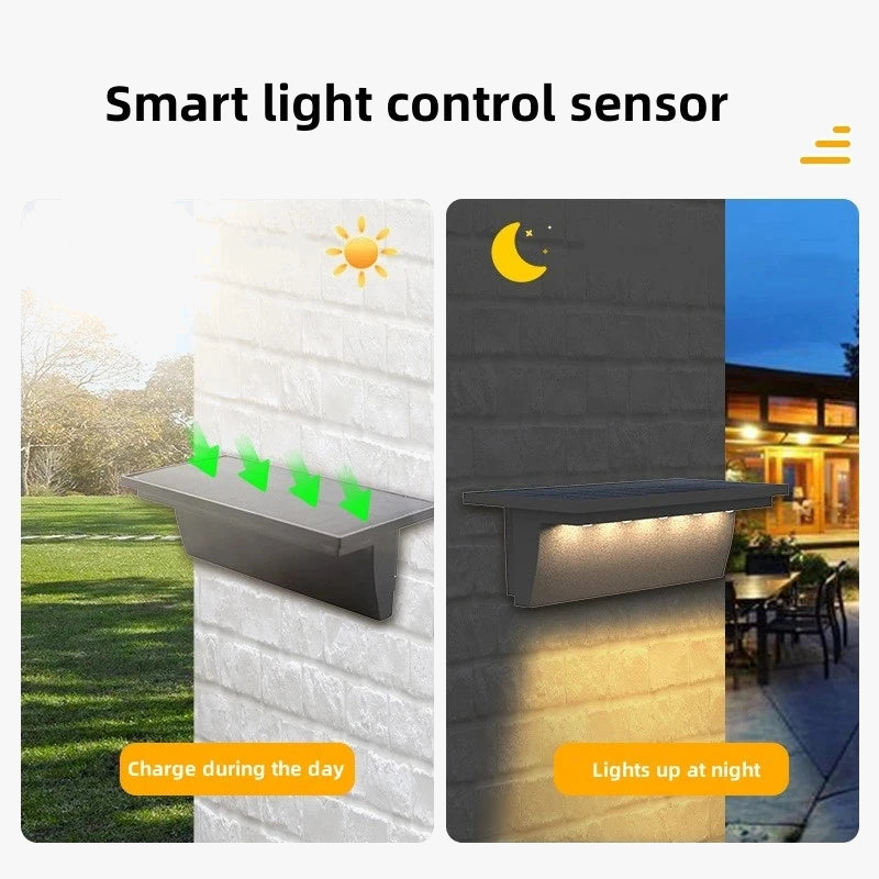 lot de 2 lampes solaires extérieures 5 led étanche intelligentes