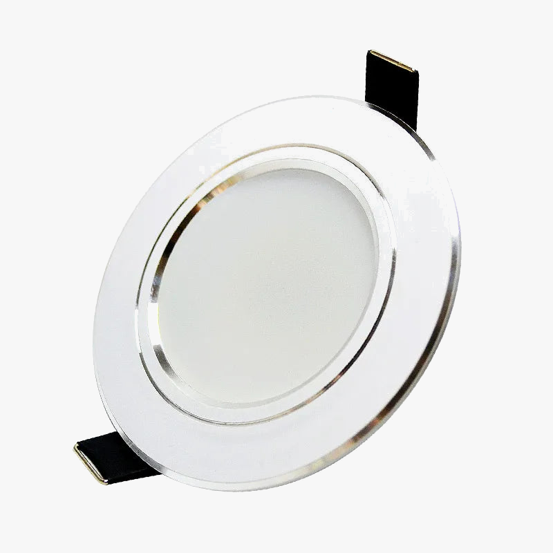 lot de 4 downlight led encastrés ronds argentés
